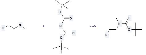 Carbamic acid,N-(2-aminoethyl)-N-methyl-, 1,1-dimethylethyl ester can be prepared by N-methyl-ethane-1,2-diamine and di-tert-butyl dicarbonate at the temperature of 0 °C